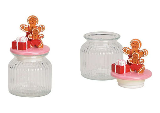 Picture of GLASS JAR WITH GINGERBREAD MEN